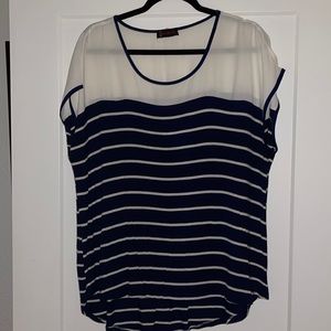 Navy/white striped top